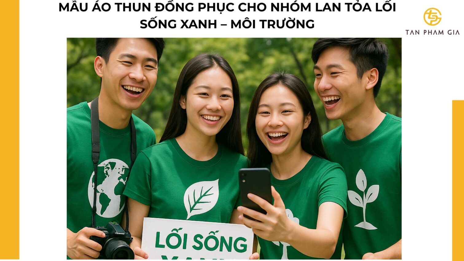 Mẫu áo thun đồng phục cho Nhóm lan tỏa lối sống xanh – môi trường