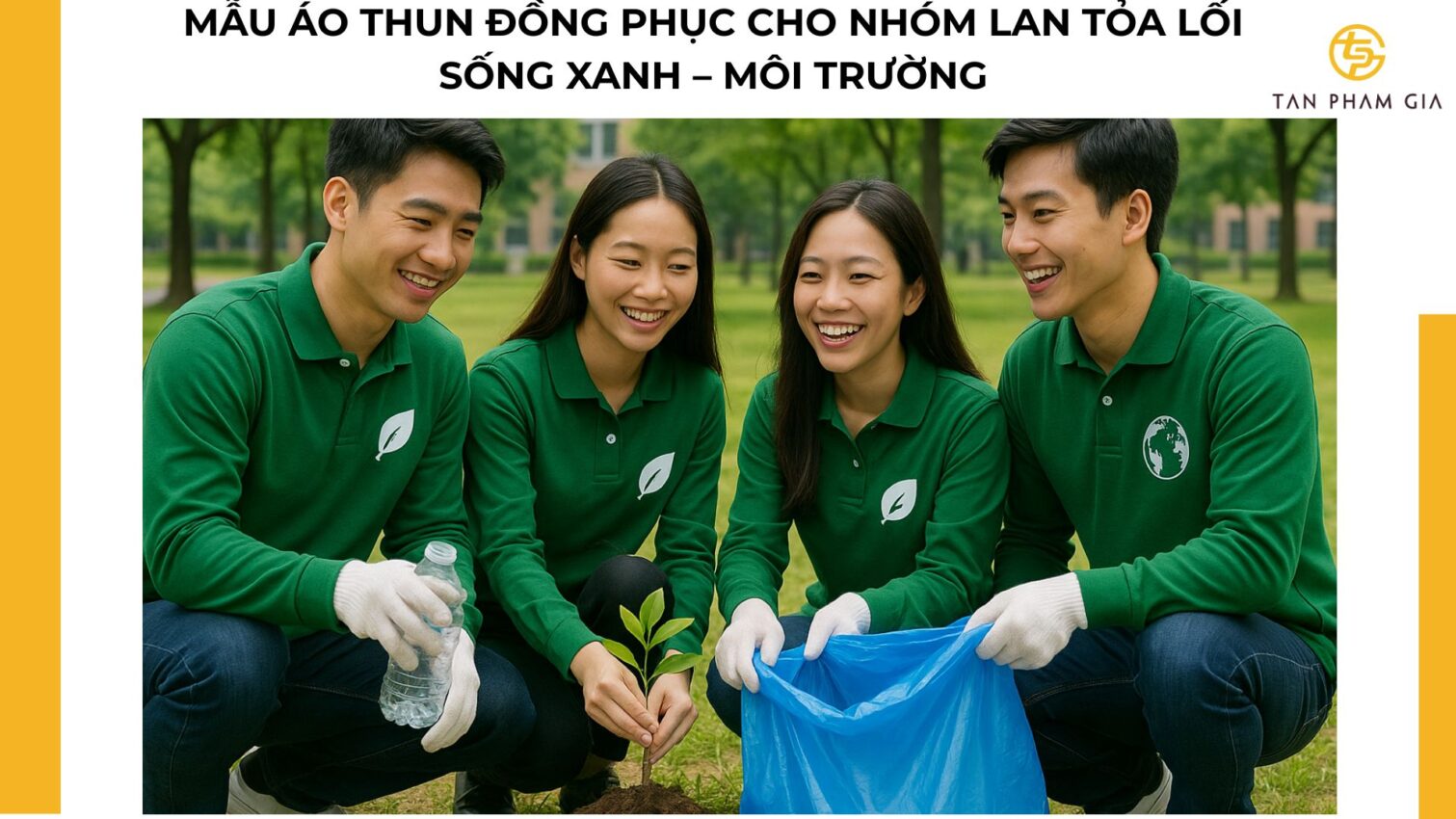 Mẫu áo thun đồng phục cho Nhóm lan tỏa lối sống xanh – môi trường