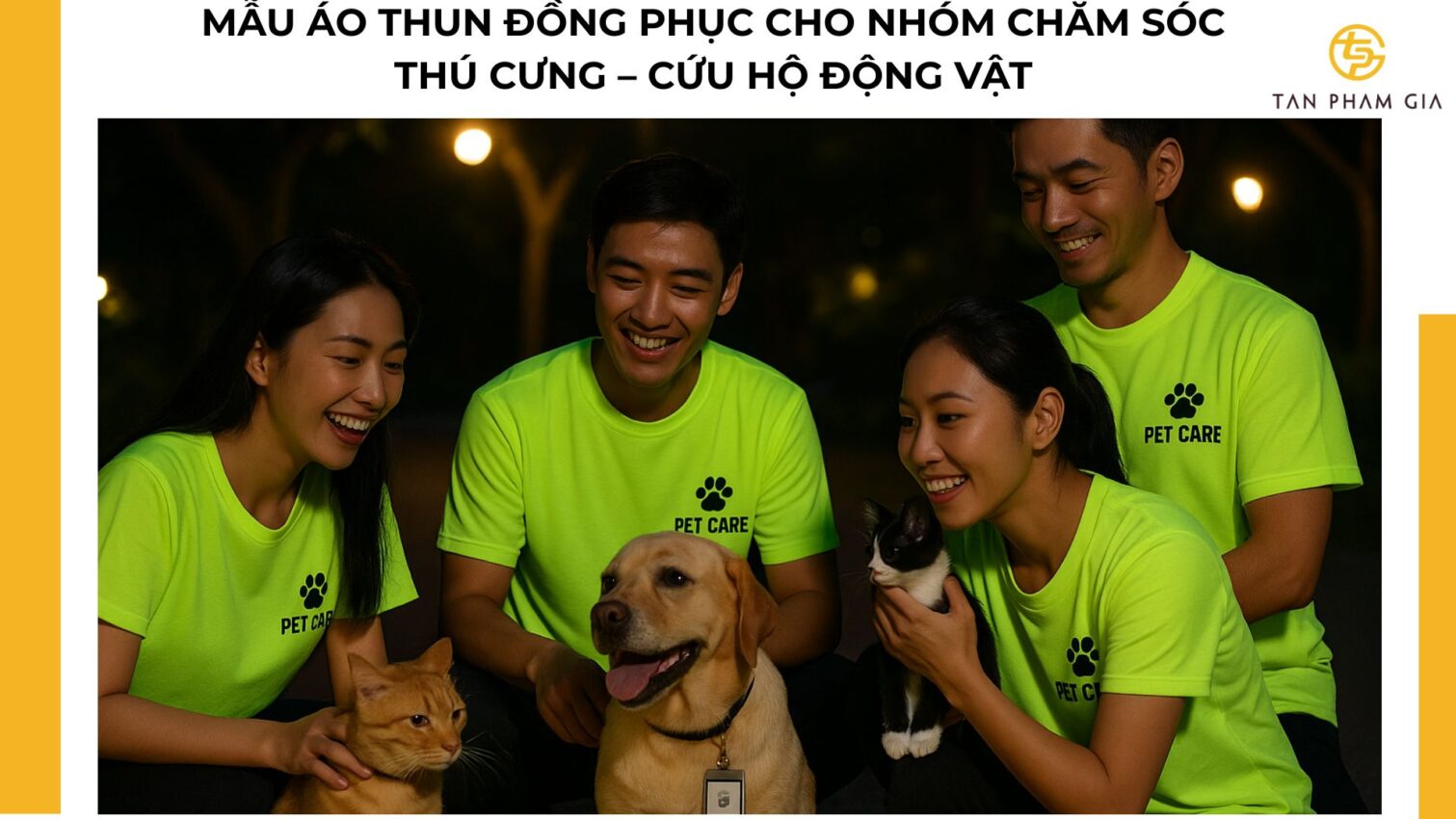 Mẫu áo thun đồng phục cho Nhóm chăm sóc thú cưng – cứu hộ động vật