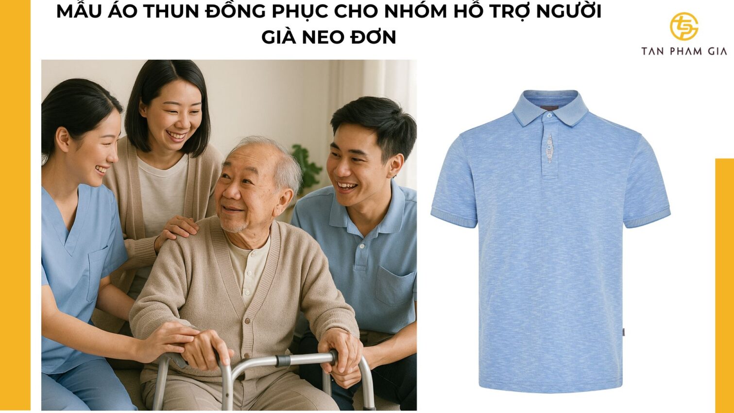 Mẫu áo thun đồng phục cho Nhóm hỗ trợ người già neo đơn