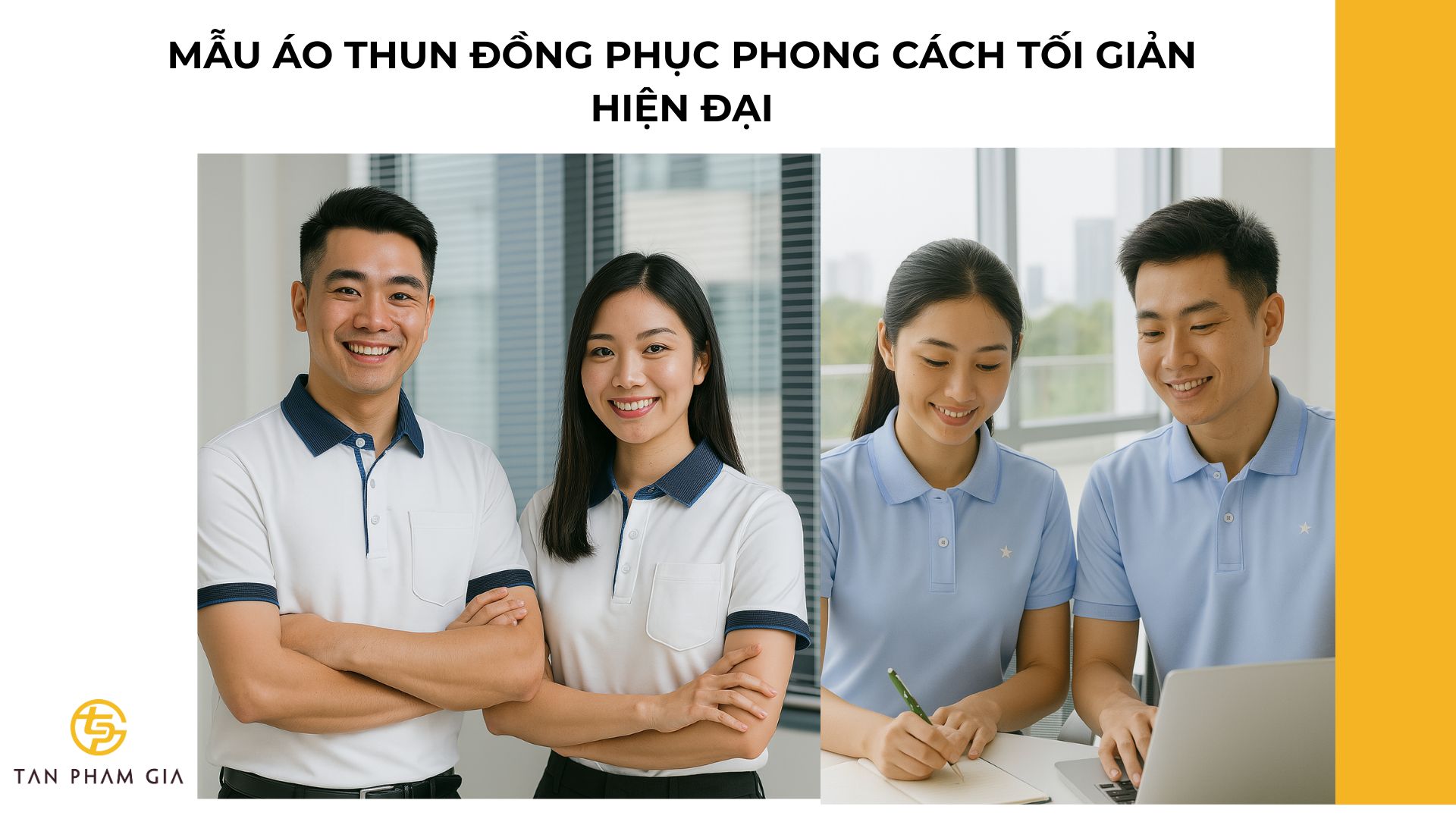 Mẫu áo thun đồng phục phong cách tối giản hiện đại