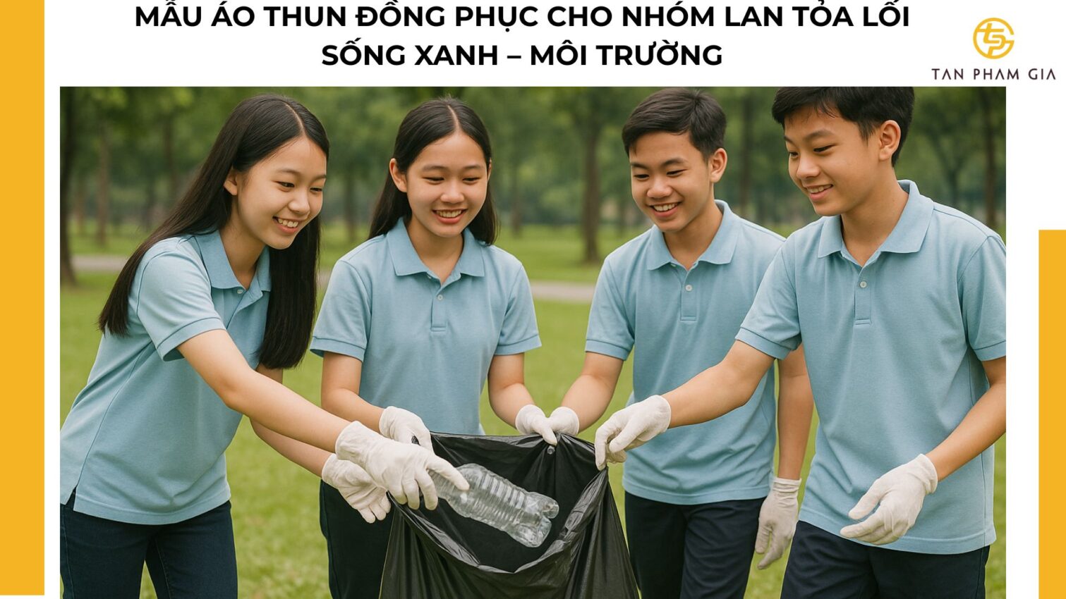 Mẫu áo thun đồng phục cho Nhóm lan tỏa lối sống xanh – môi trường
