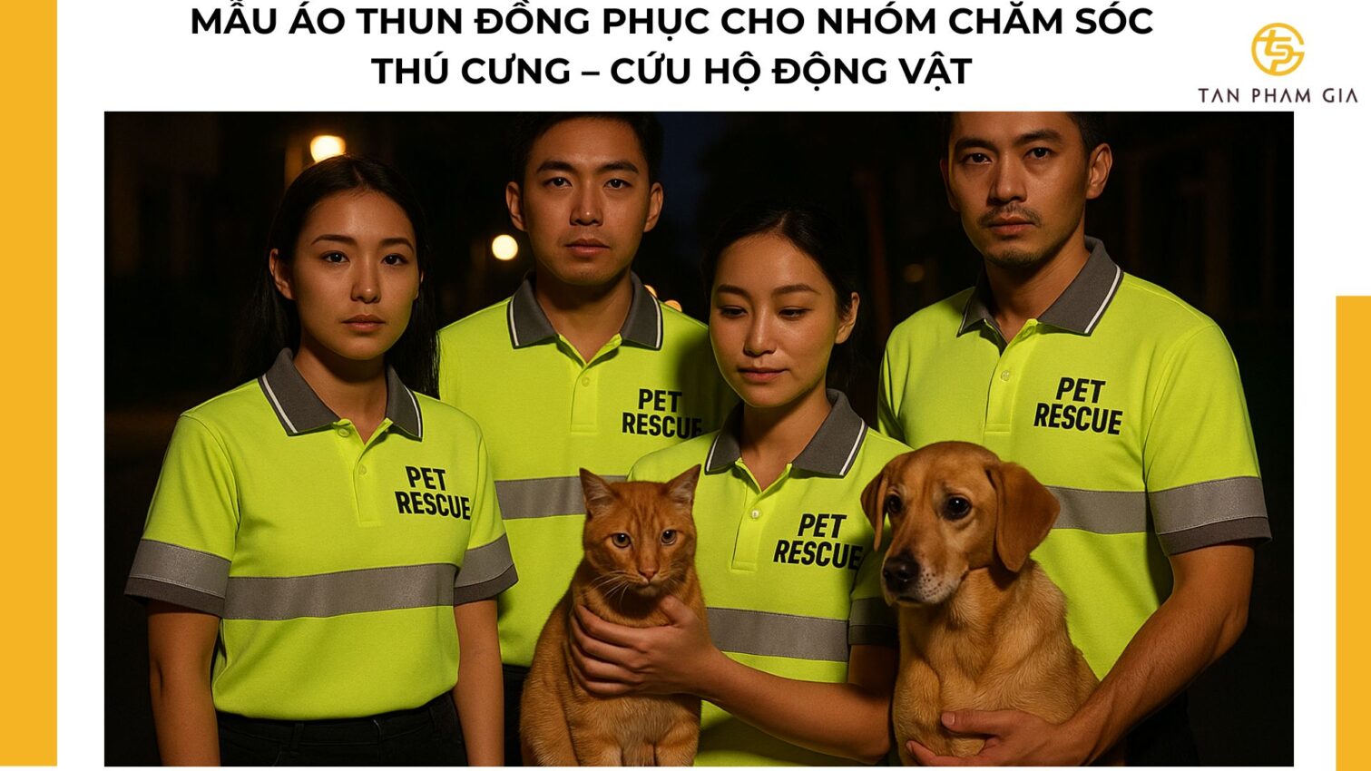 Mẫu áo thun đồng phục cho Nhóm chăm sóc thú cưng – cứu hộ động vật