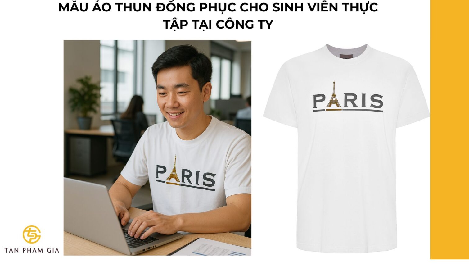 Mẫu áo thun đồng phục cho Sinh viên thực tập tại công ty