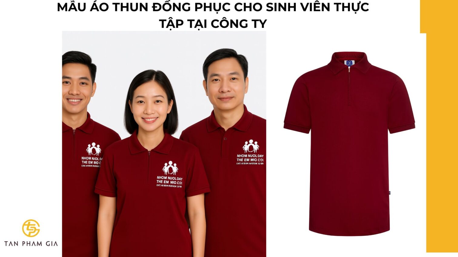 Mẫu áo thun đồng phục cho Sinh viên thực tập tại công ty
