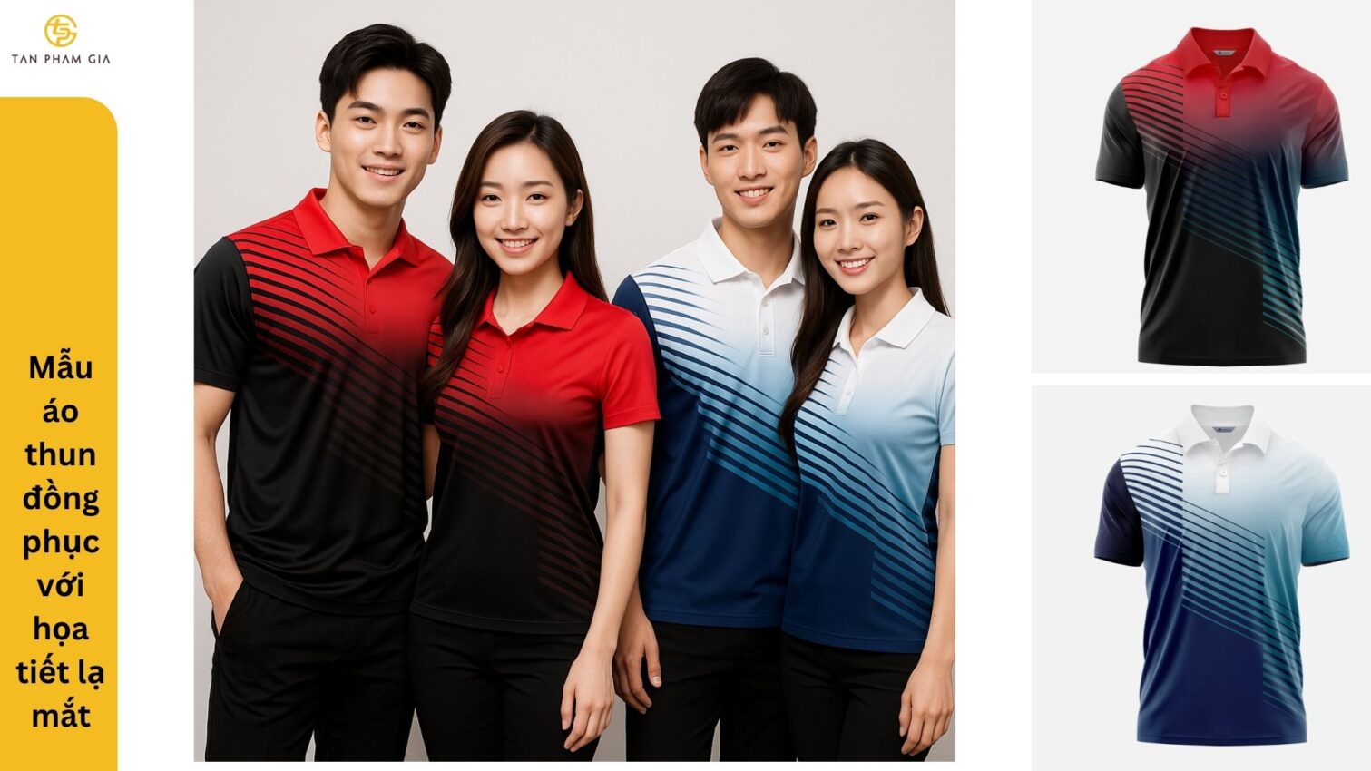 Mẫu áo thun đồng phục với họa tiết lạ mắt
