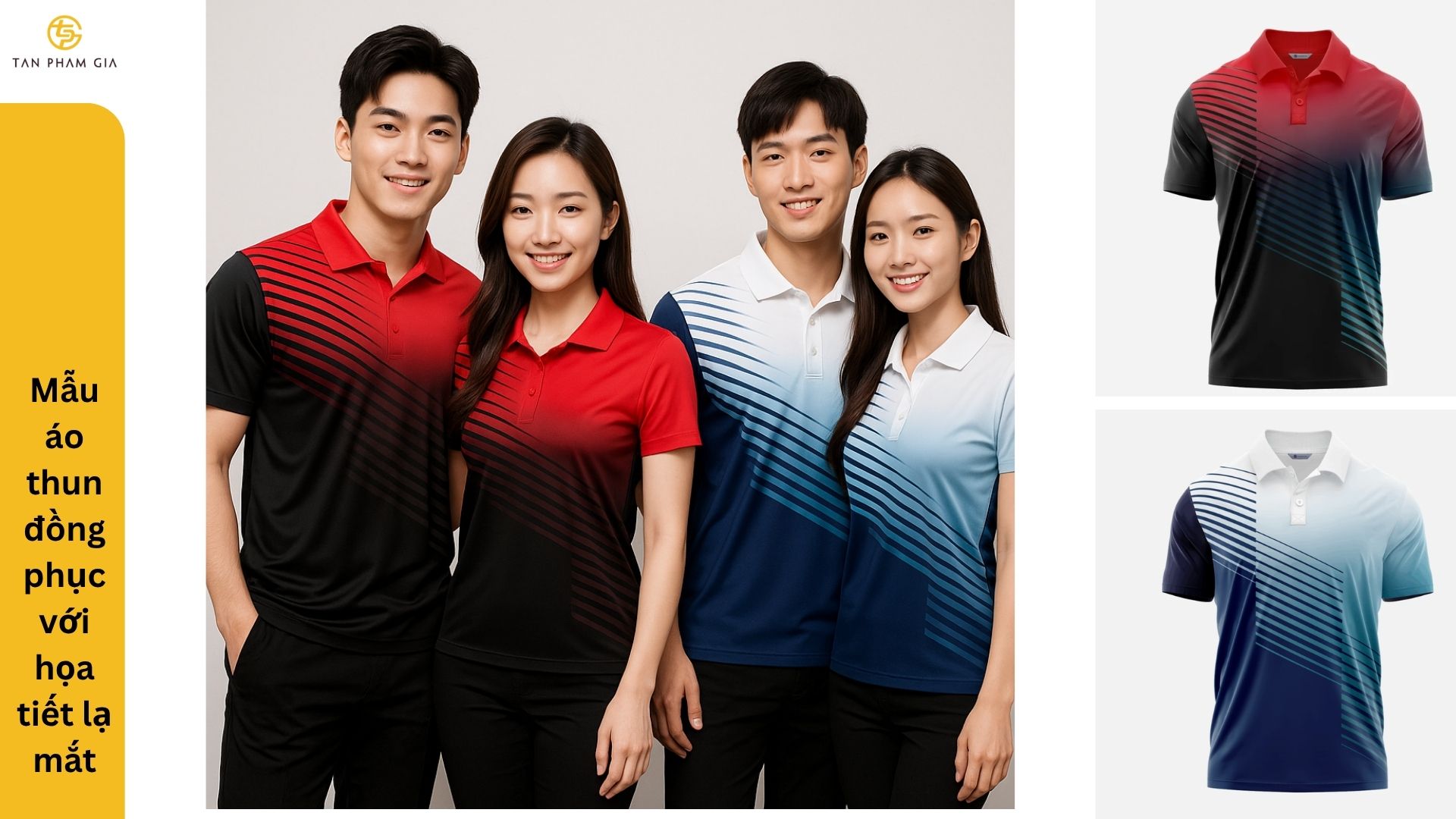 Mẫu áo thun đồng phục với họa tiết lạ mắt