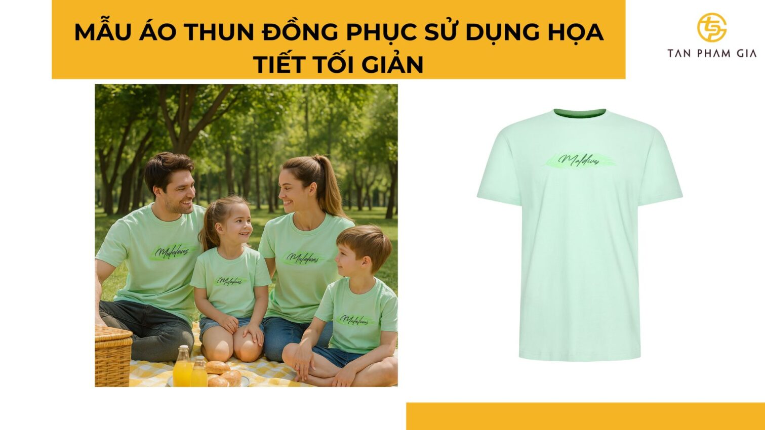 Mẫu áo thun đồng phục sử dụng họa tiết tối giản
