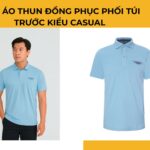 Mẫu áo thun đồng phục phối túi trước kiểu casual