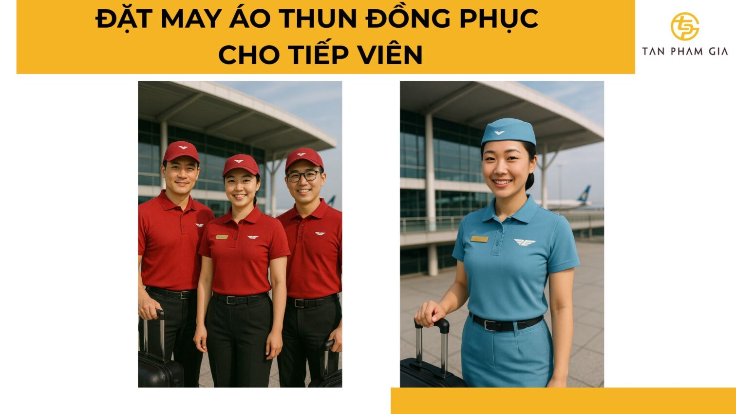 đặt may áo thun đồng phục cho tiếp viên