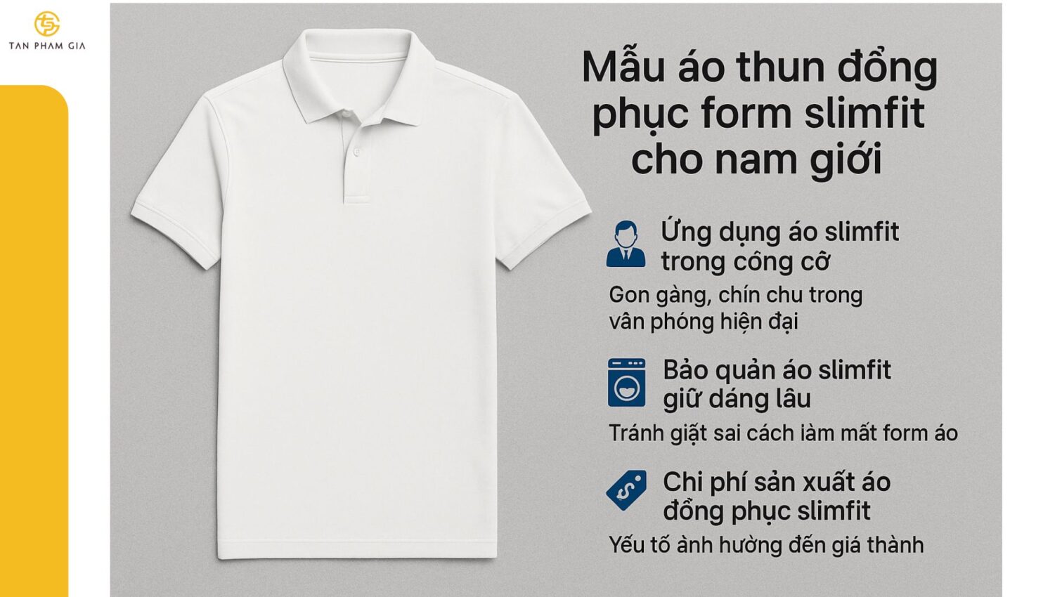 Mẫu áo thun đồng phục form slimfit cho nam giới