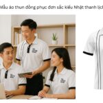 Mẫu áo thun đồng phục đơn sắc kiểu Nhật thanh lịch Mẫu áo thun đồng phục đơn sắc kiểu Nhật thanh lịch