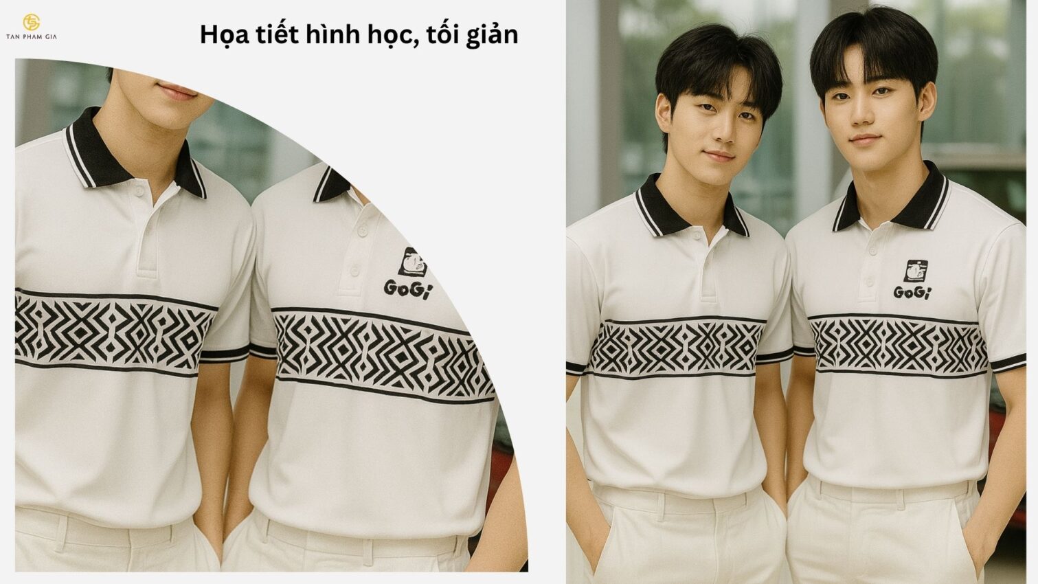 Mẫu áo thun đồng phục với họa tiết lạ mắt