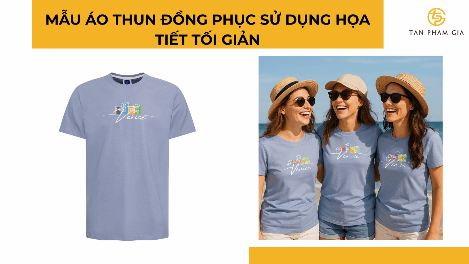 Mẫu áo thun đồng phục sử dụng họa tiết tối giản