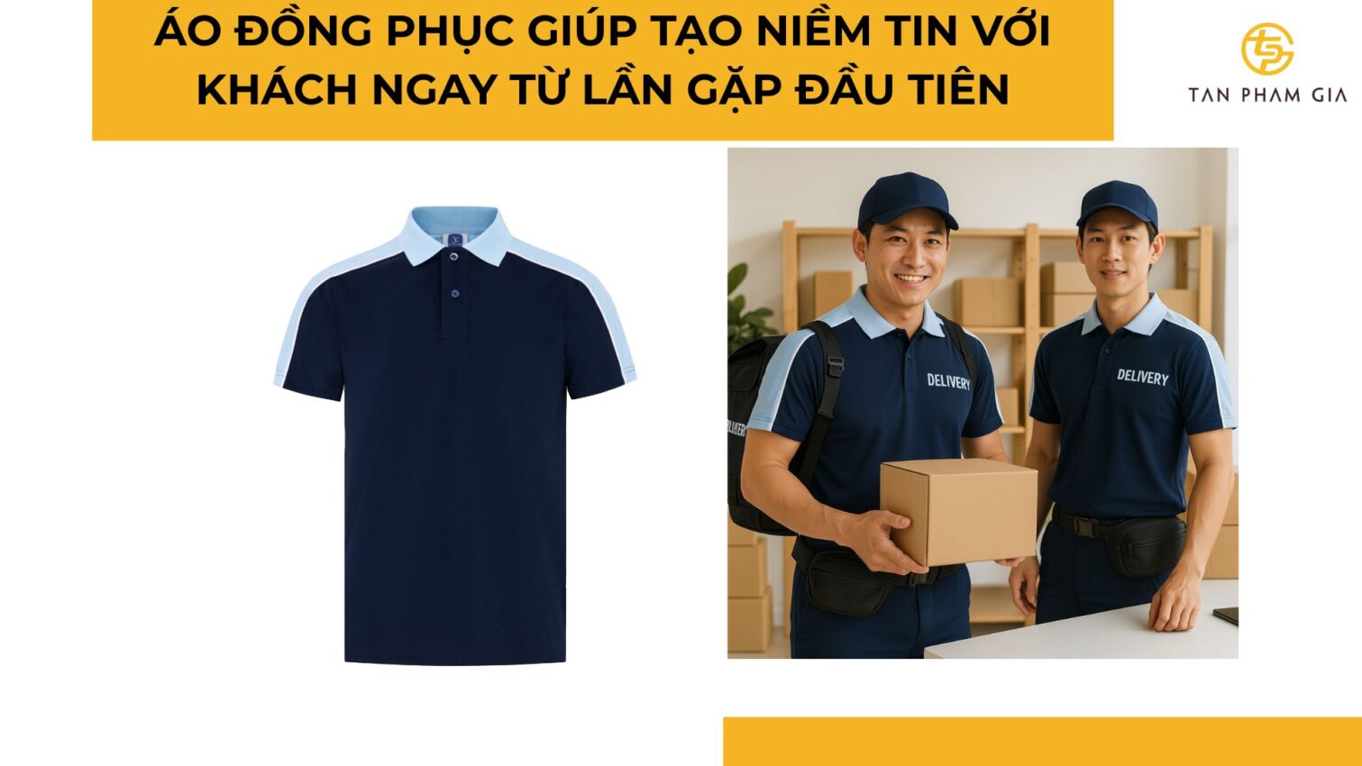 đặt may áo thun đồng phục cho nhân viên giao hàng