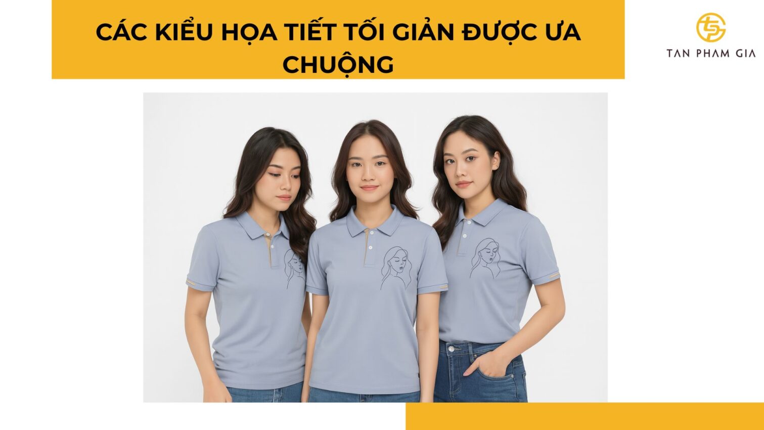 Mẫu áo thun đồng phục sử dụng họa tiết tối giản