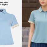 Mẫu áo thun đồng phục pastel phối ren cổ tay Mẫu áo thun đồng phục pastel phối ren cổ tay
