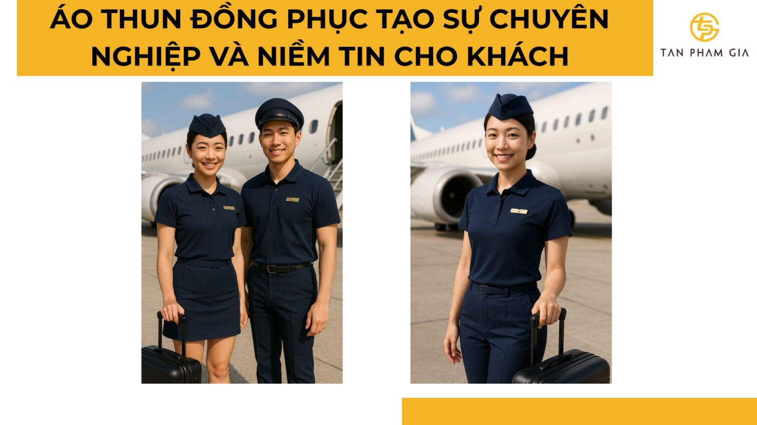đặt may áo thun đồng phục cho tiếp viên