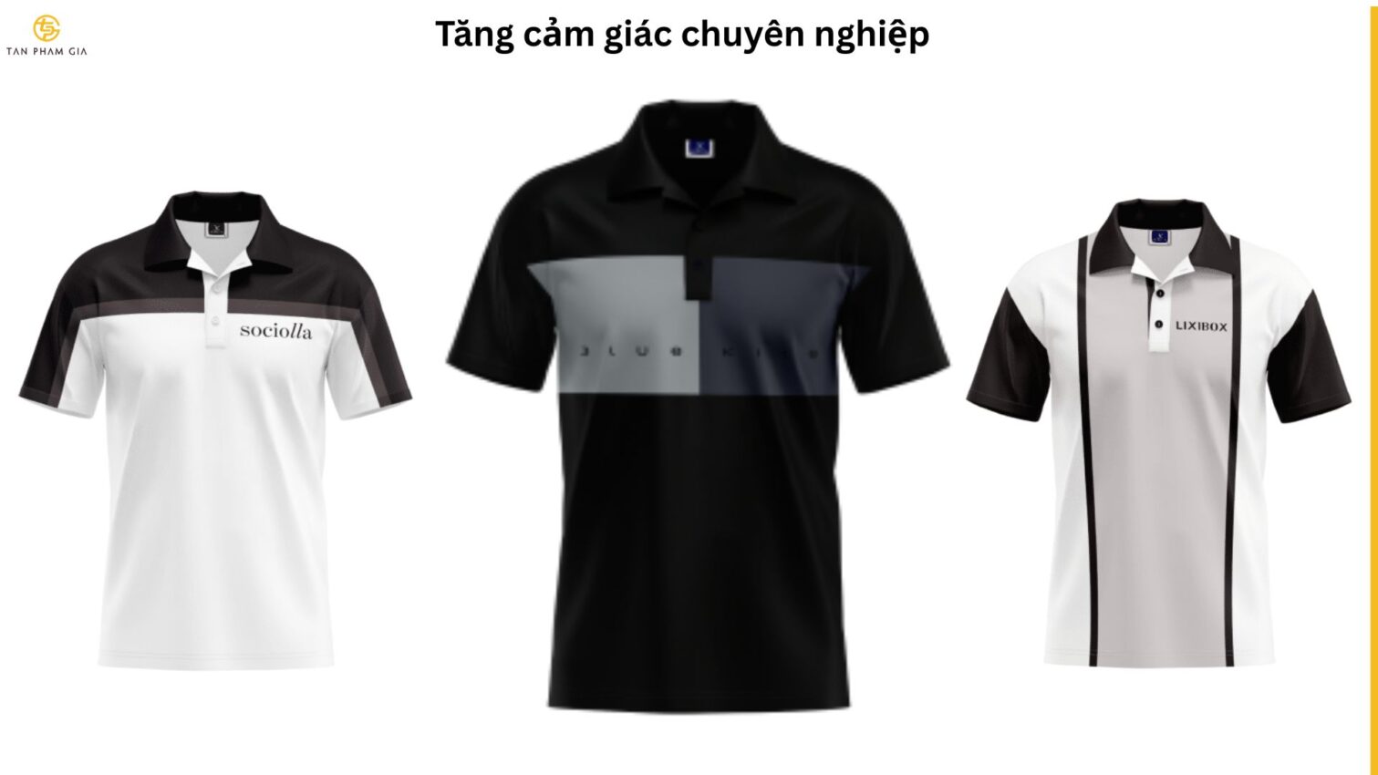 Mẫu áo thun đồng phục gam màu đen trắng tối giản