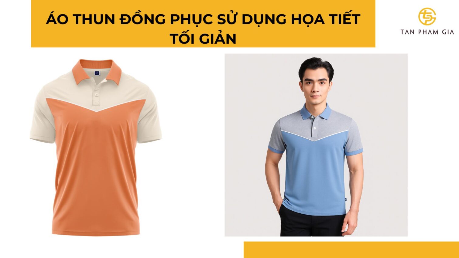 Mẫu áo thun đồng phục sử dụng họa tiết tối giản
