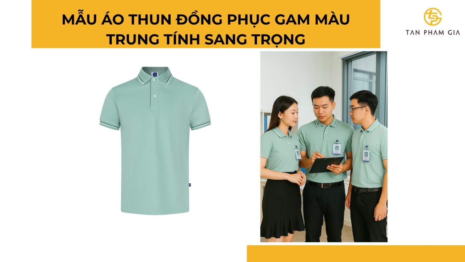 Mẫu áo thun đồng phục gam màu trung tính sang trọng