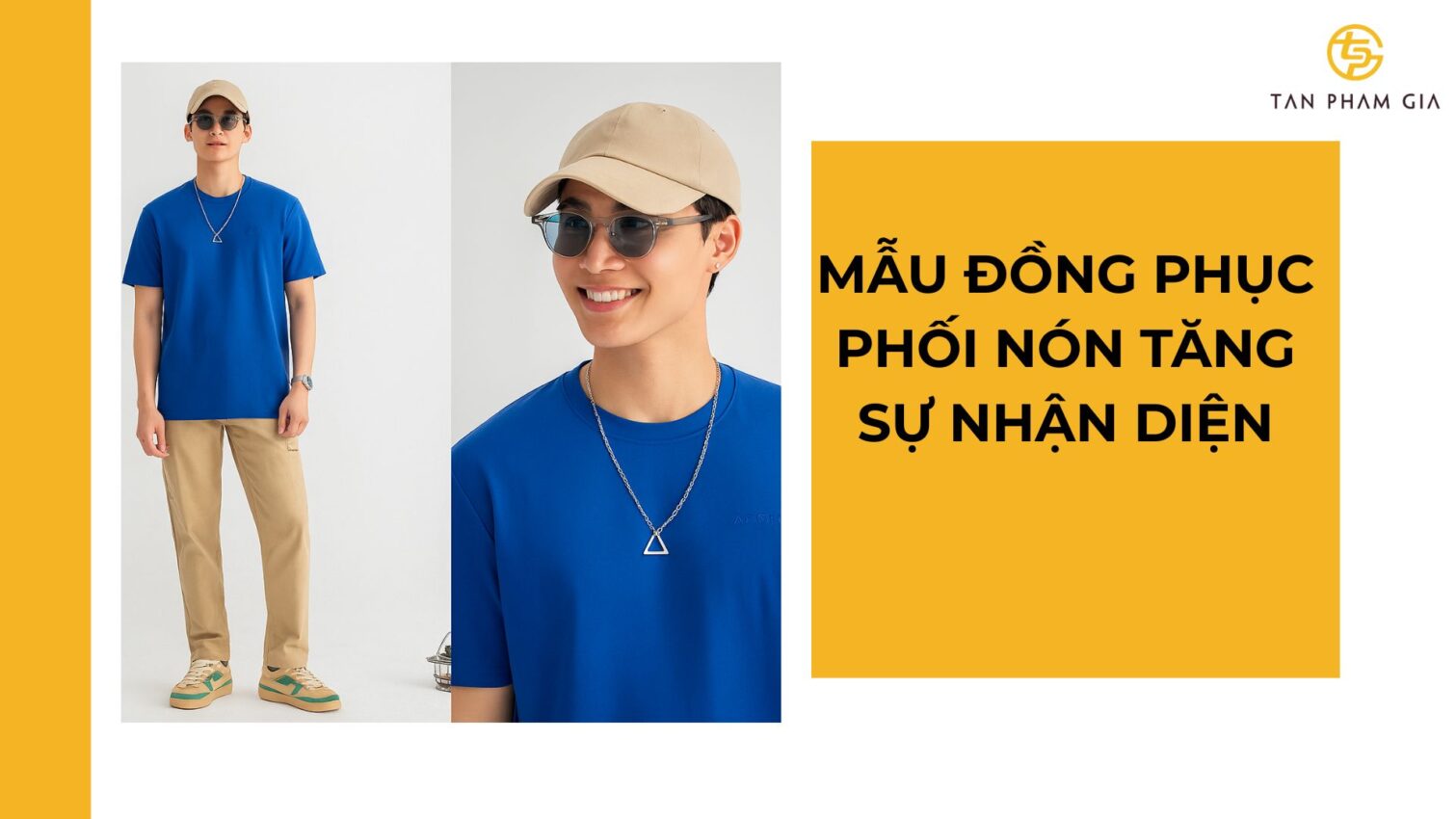 Mẫu áo thun đồng phục kết hợp nón lưỡi trai đồng bộ