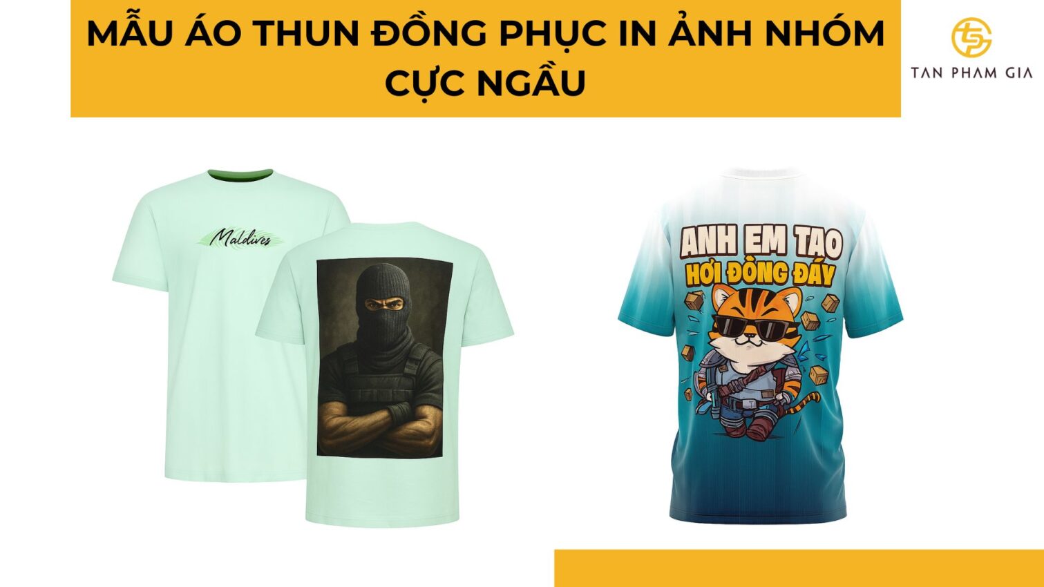 Mẫu áo thun đồng phục in ảnh nhóm cực ngầu
