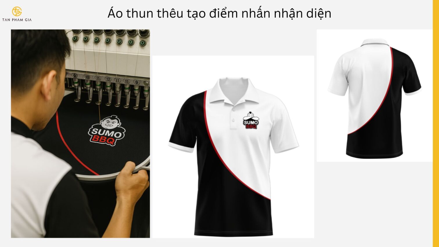 Mẫu áo thun đồng phục kèm huy hiệu thêu nổi
