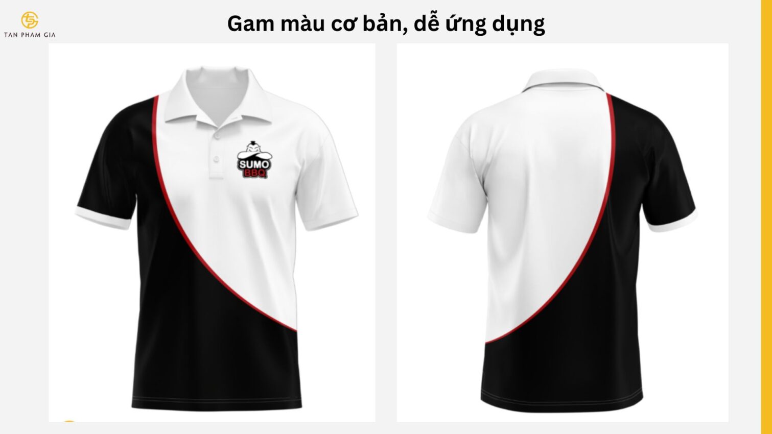 Mẫu áo thun đồng phục gam màu đen trắng tối giản