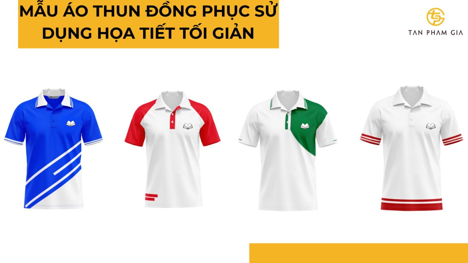 Mẫu áo thun đồng phục sử dụng họa tiết tối giản
