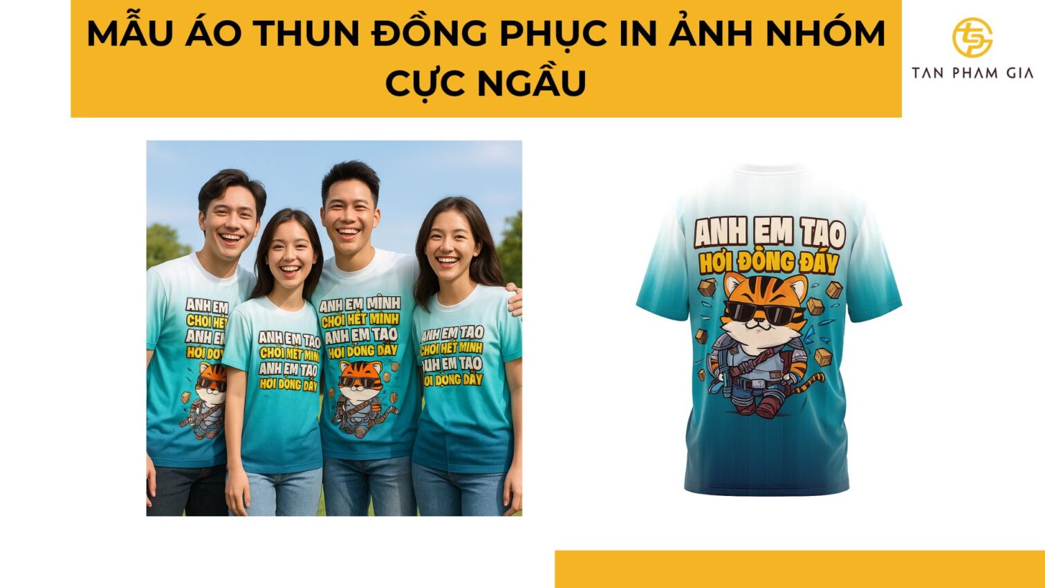 Mẫu áo thun đồng phục in ảnh nhóm cực ngầu