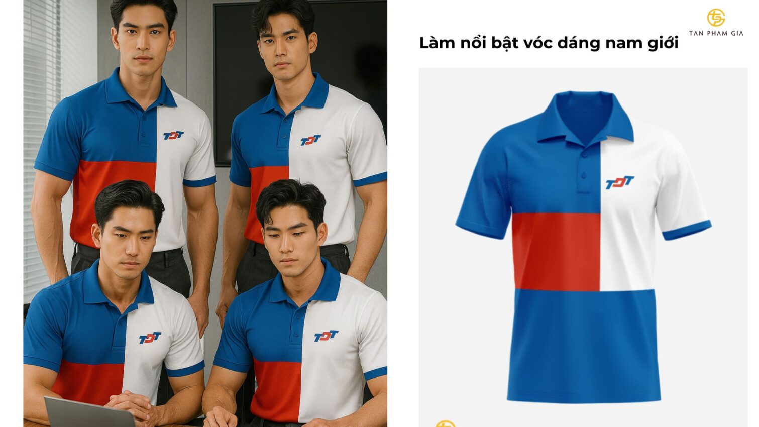 Mẫu áo thun đồng phục form slimfit cho nam giới