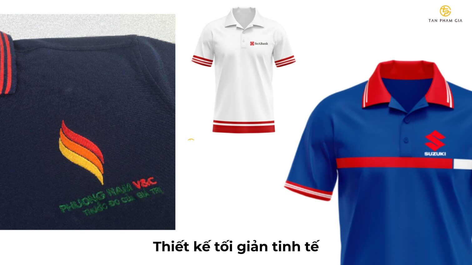 Mẫu áo thun đồng phục kèm huy hiệu thêu nổi