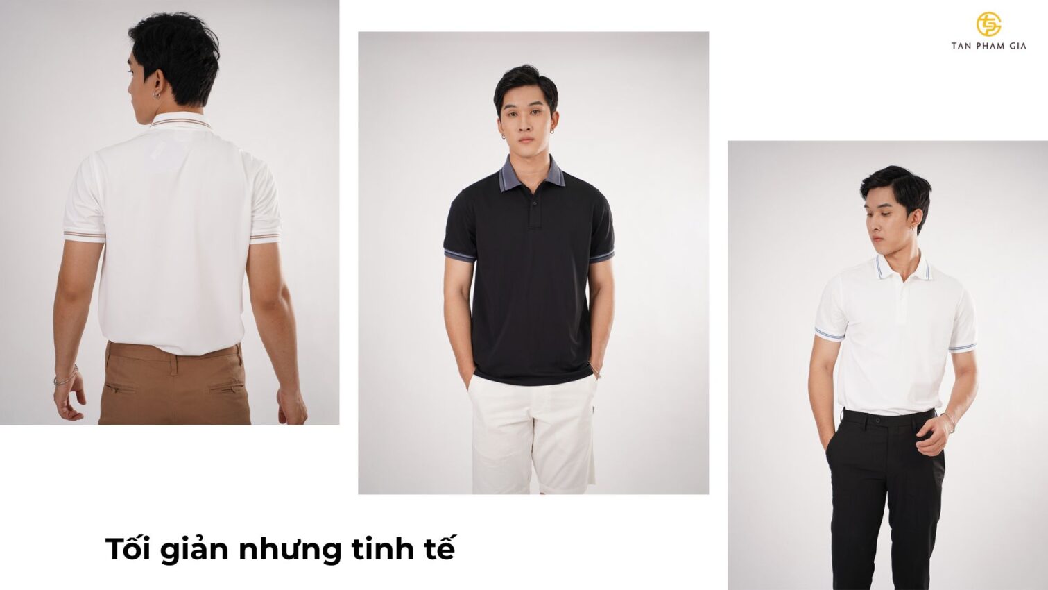 Mẫu áo thun đồng phục gam màu đen trắng tối giản