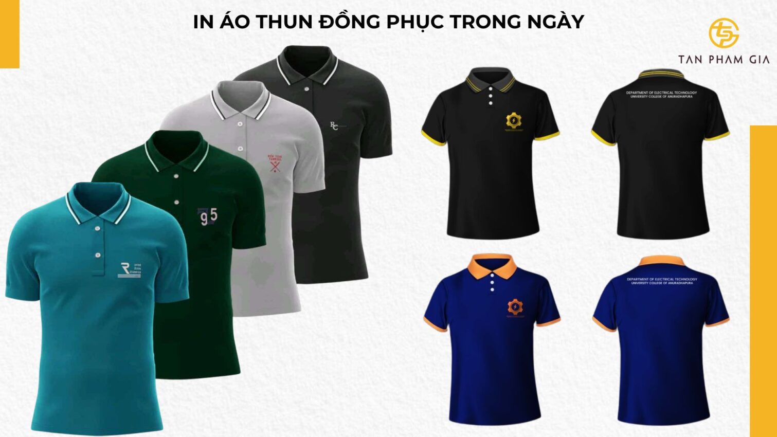 In áo thun đồng phục trong ngày đơn giản