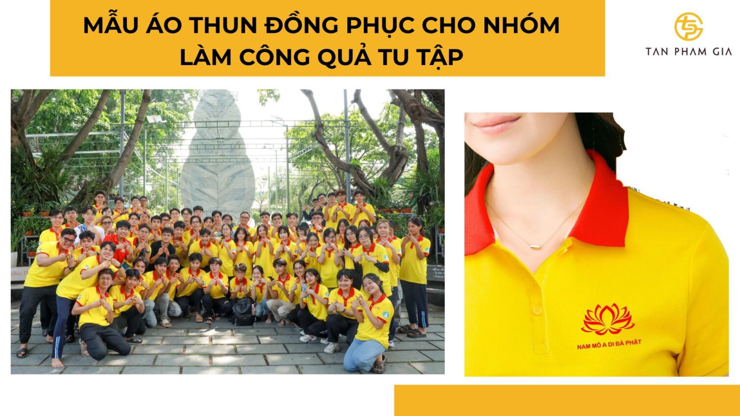 Mẫu áo thun đồng phục cho nhóm làm công quả – tu tập