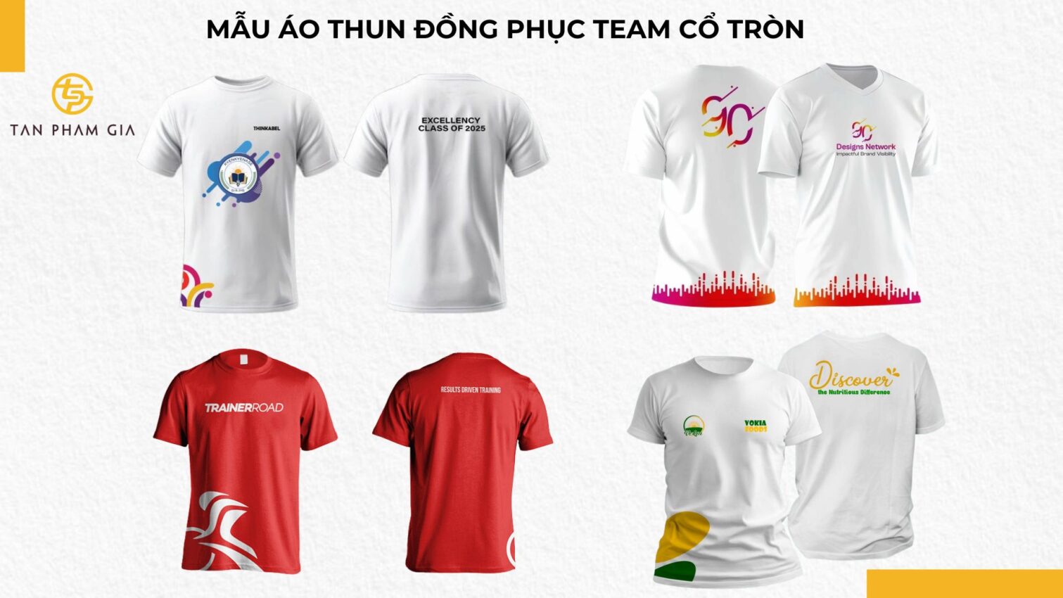 Mẫu áo thun đồng phục cổ tròn team marketing cá tính