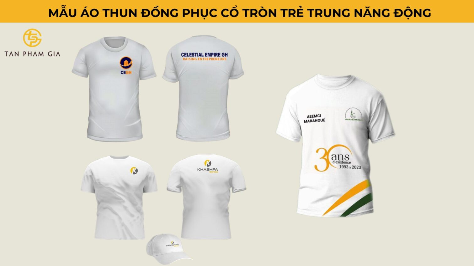 Mẫu áo thun đồng phục cổ tròn trẻ trung năng động