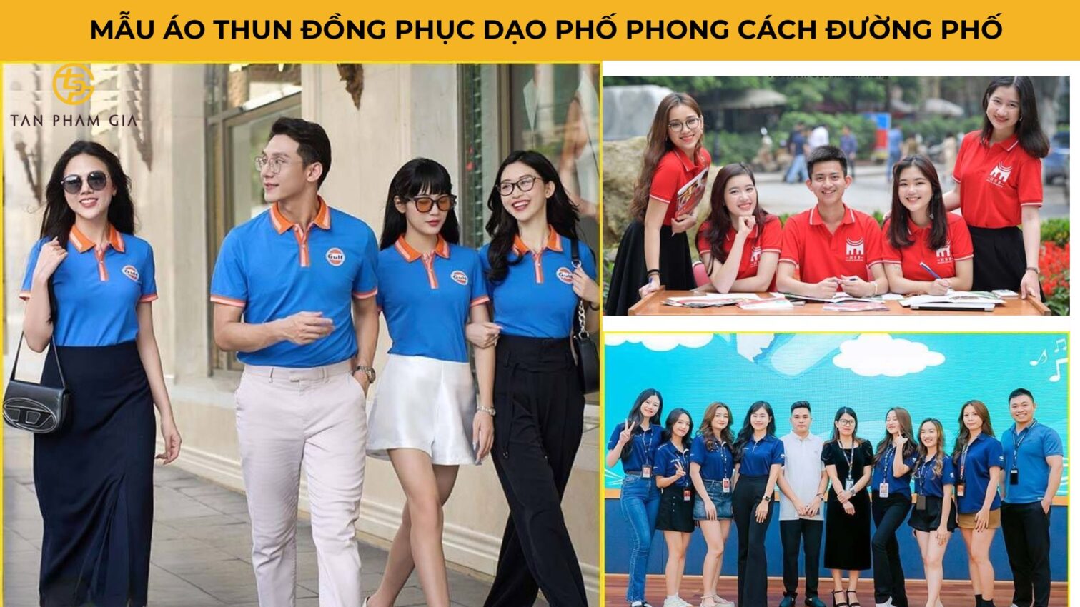 Mẫu áo thun đồng phục dạo phố phong cách đường phố.