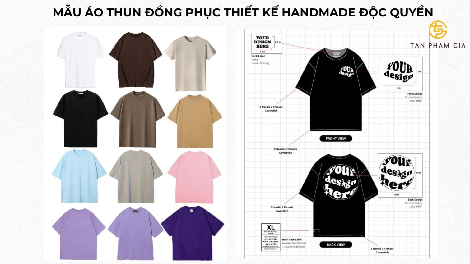 Mẫu áo thun đồng phục thiết kế handmade độc quyền.