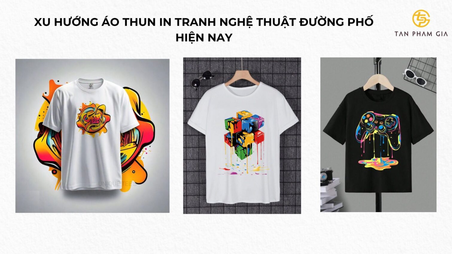 Mẫu áo thun đồng phục in tranh nghệ thuật đường phố