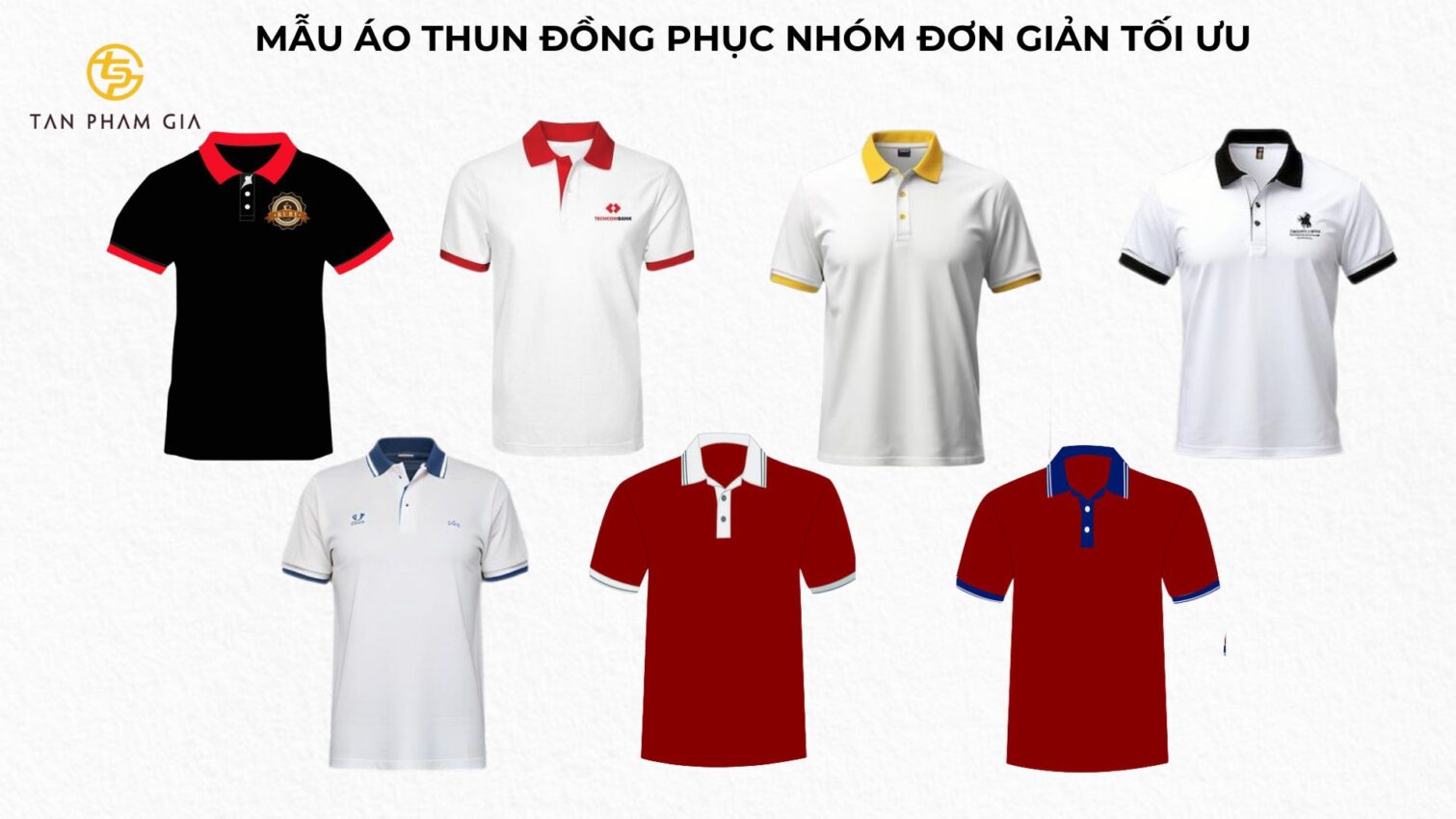 Mẫu áo thun polo đồng phục nhóm đơn giản tối ưu