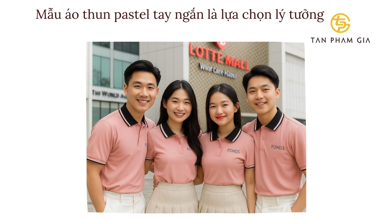 Mẫu áo thun đồng phục màu pastel cho nữ sinh