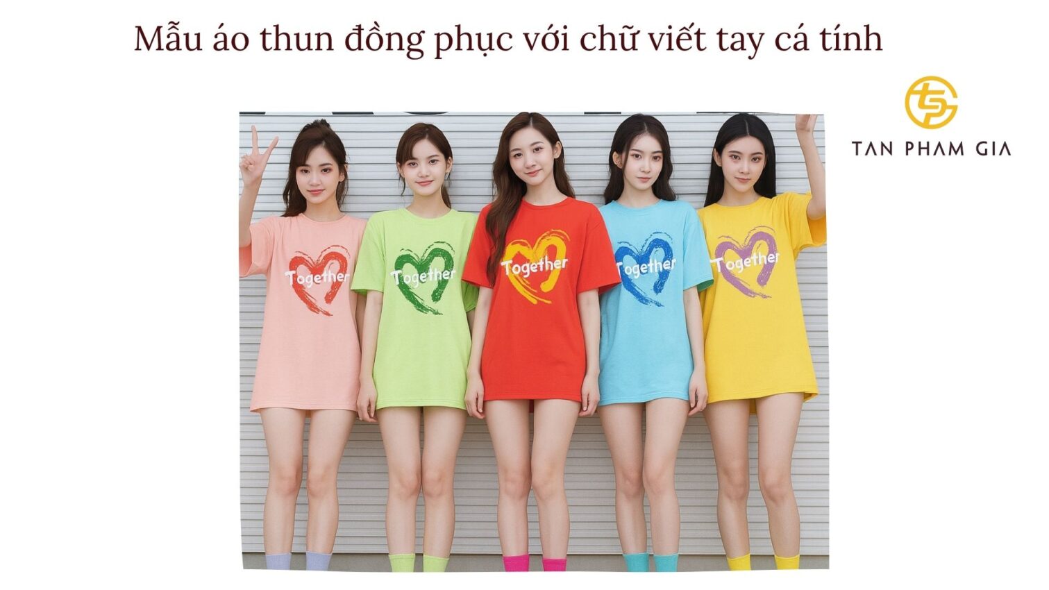 Mẫu áo thun đồng phục với chữ viết tay cá tính
