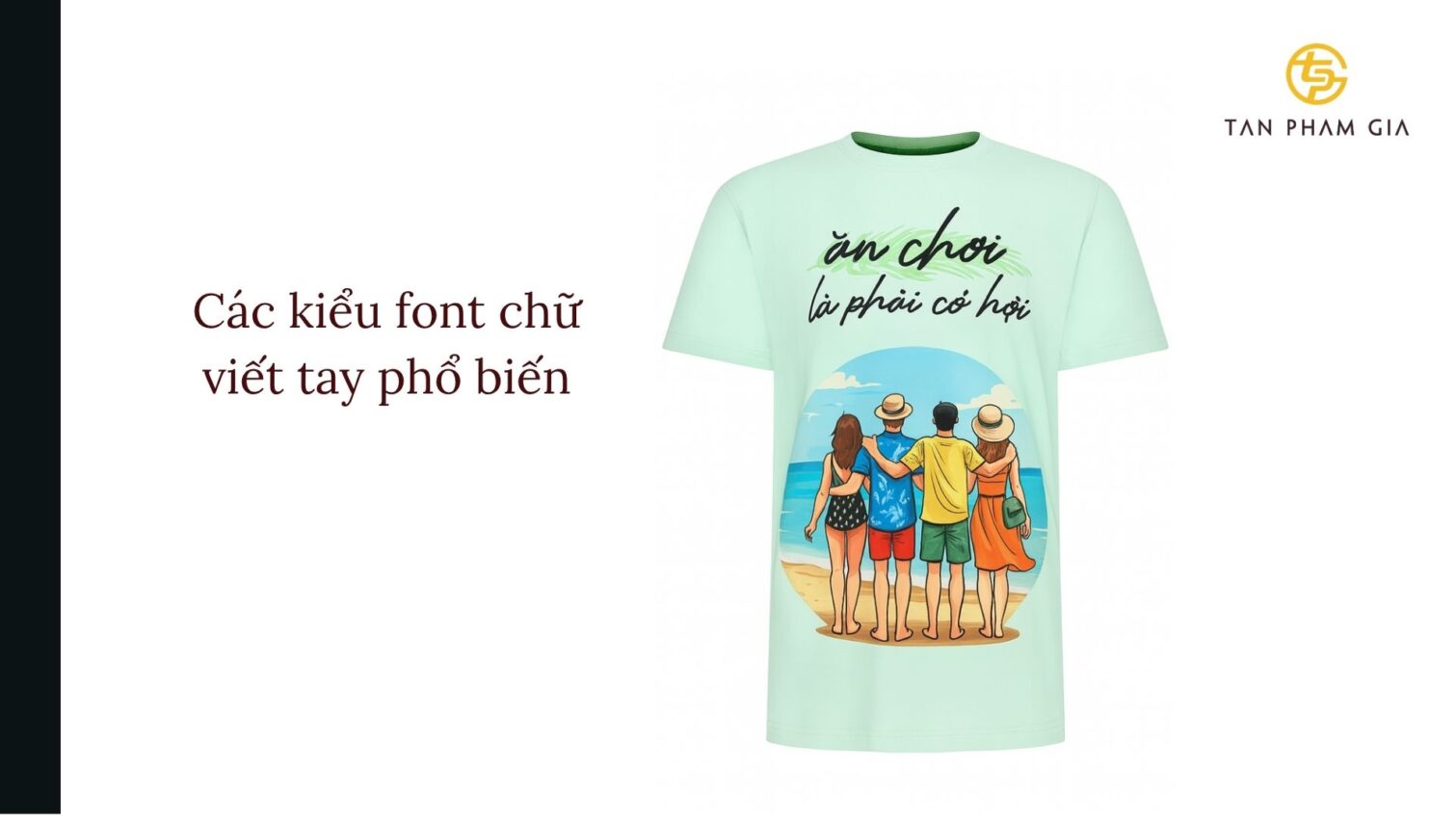 Mẫu áo thun đồng phục với chữ viết tay cá tính