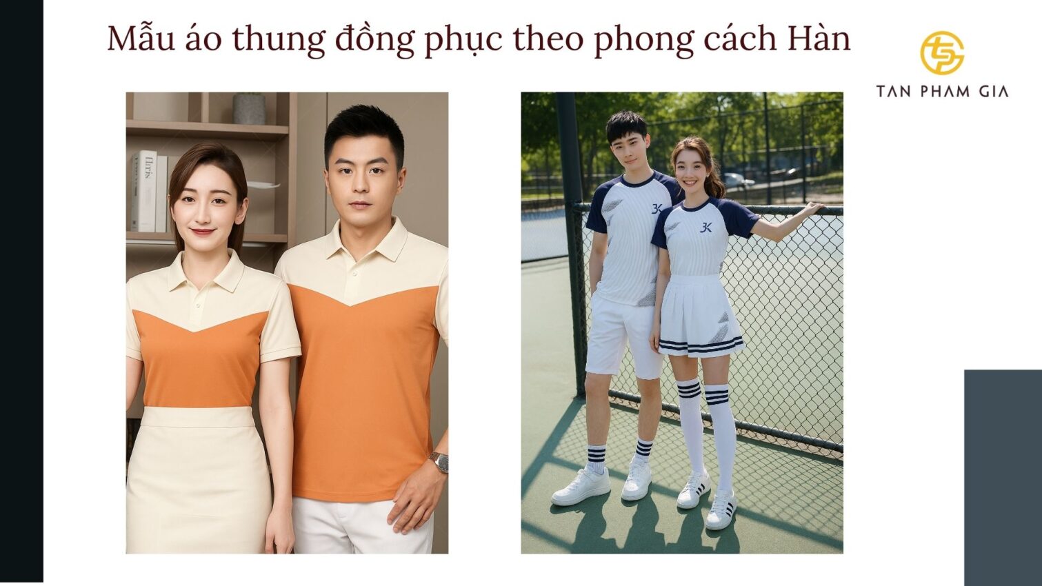 Mẫu áo thun đồng phục kiểu Hàn cho mùa xuân