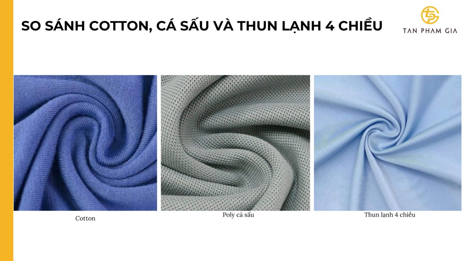 So sánh cotton, cá sấu và thun lạnh 4 chiều