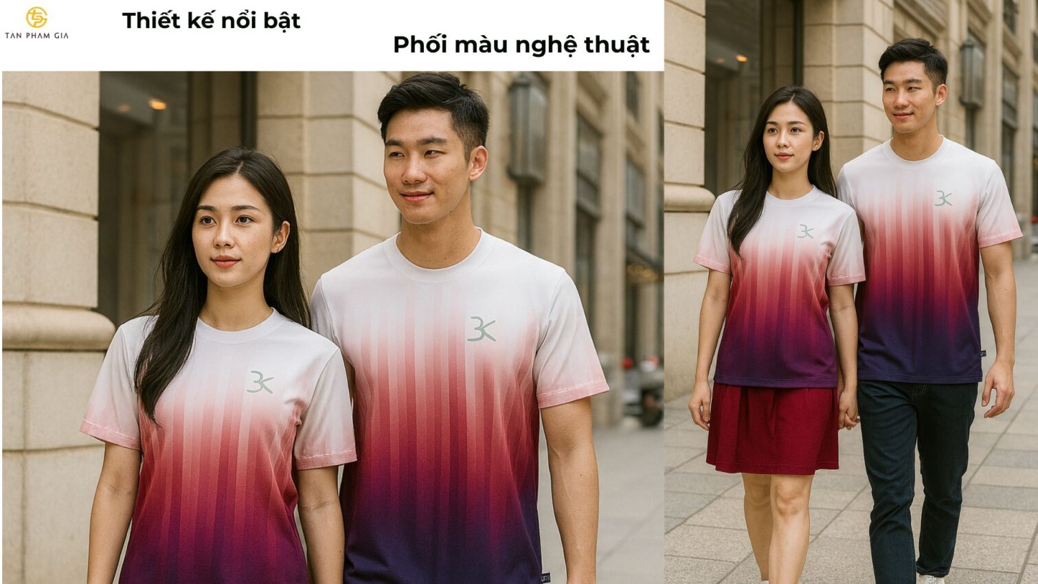 Mẫu áo thun đồng phục làm áo cặp cho người yêu