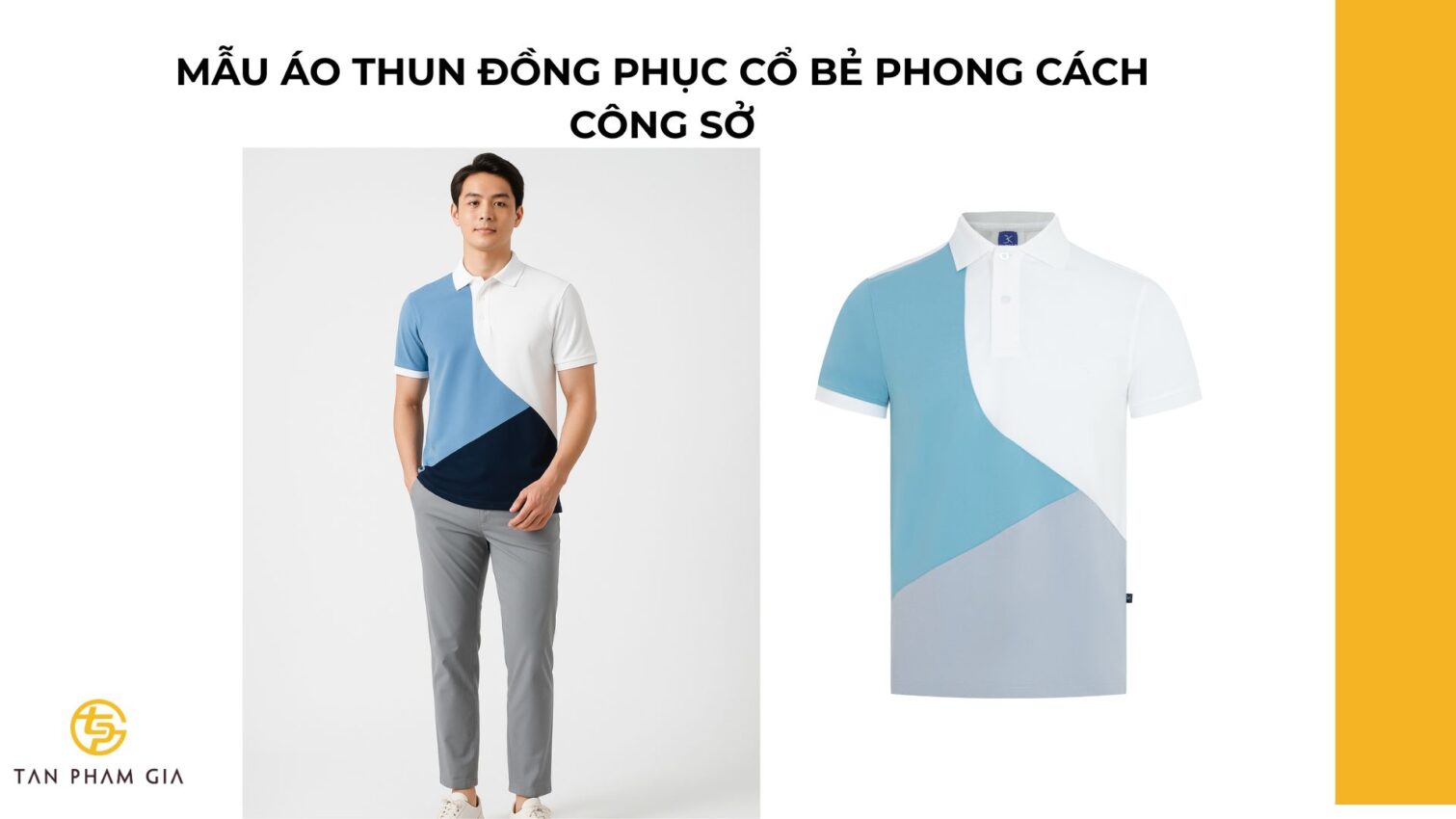 Mẫu áo thun đồng phục cổ bẻ phong cách công sở
