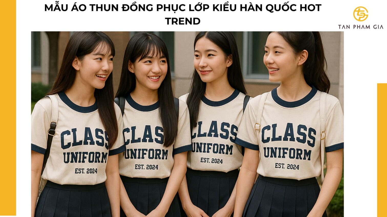 Mẫu áo thun đồng phục lớp kiểu Hàn Quốc hot trend